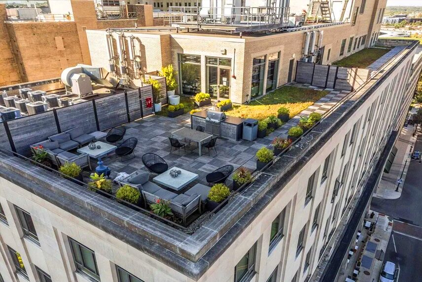 The Rooftop Garden Space With Seating
